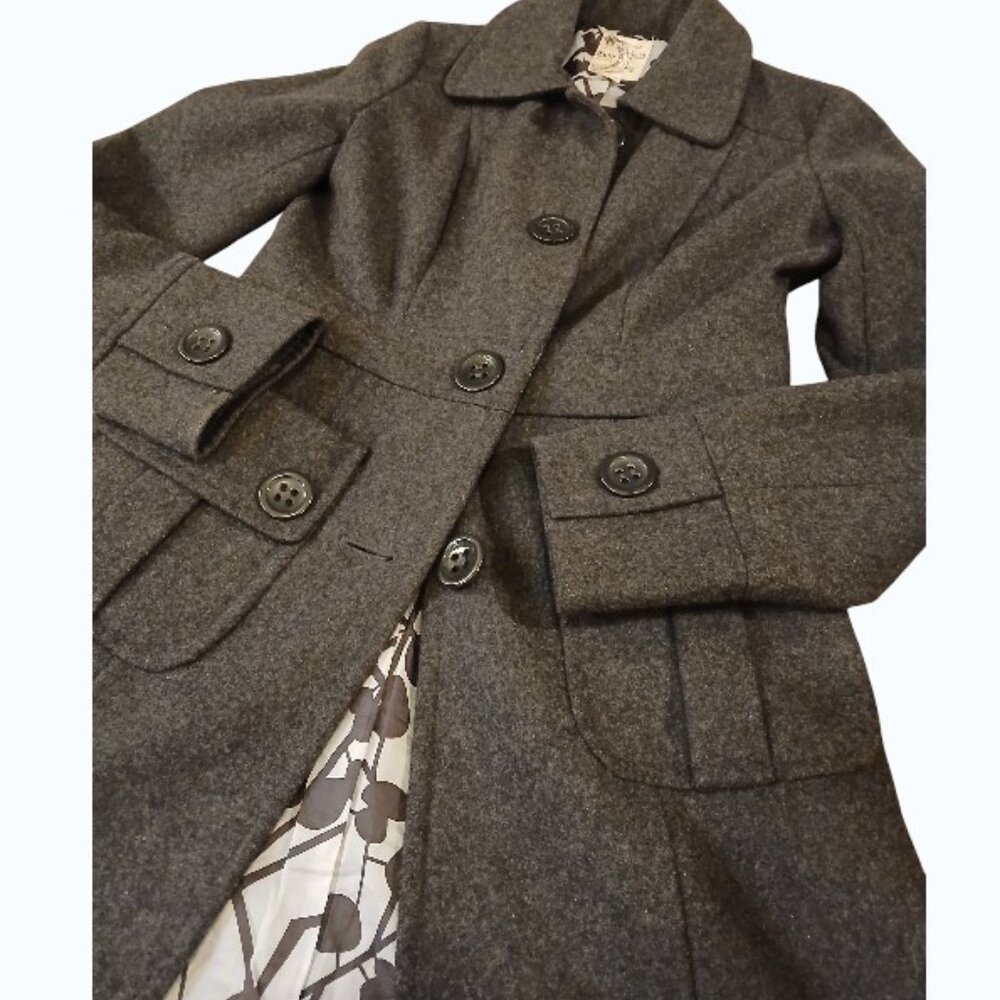 TULLE Dark Gray Long Wool Peacoat XS - Picture 2 of 9